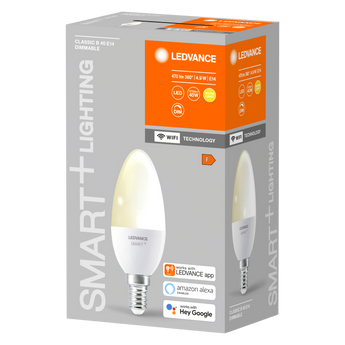Bediening van LEDVANCE SMART+ WiFi Mini Candle Dimmable E14 via smartphone-app