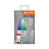 Bediening van Ledvance Smart+ WiFi Multicolor LED Candle E14 via smartphone-app