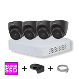 Dahua Camera set met 4 zwarte camera's en SSD