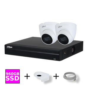 Dahua Camera Set met 2 Turret Camera's en NVR met 960GB SSD