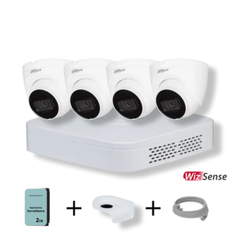 Dahua Camera set met 4 witte camera's en 2tb opslag