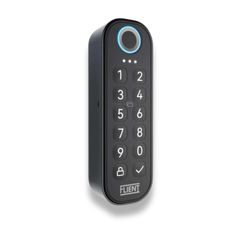 Flient Keypad in zwart, draadloos codepaneel met vingerafdruk