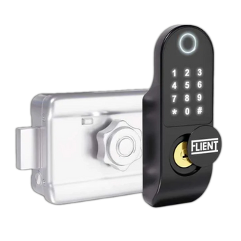 Flient Smart Lock GateGuard in zwart, gemotoriseerd oplegslot voor poort en deur