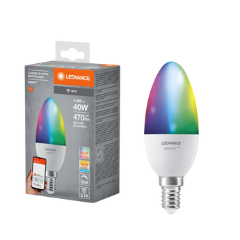 edvance Smart+ WiFi Multicolor LED Candle E14 met RGBW verlichting