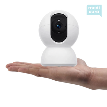 Draaibare wifi camera voor in de zorg.