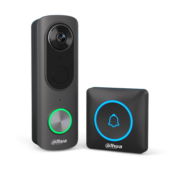 Dahua VDKB01-BB wifi videodeurbel set in zwart volledig draadloos