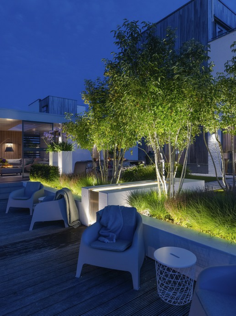 strakke tuinverlichting met LED strip