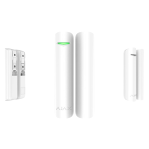 Ajax DoorProtect Plus – Draadloos magneetcontact met schoksensor in het wit.