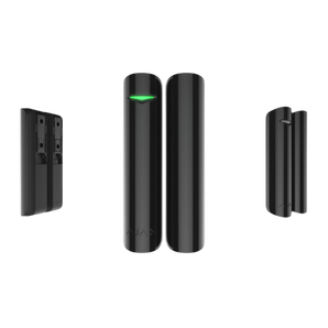 Ajax DoorProtect Plus – Draadloos magneetcontact met schoksensor in het zwart.