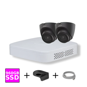 Dahua Camera set met 2 zwarte Cameras SSD 