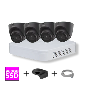 Dahua Camera set met 4 zwarte camera's en SSD