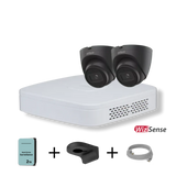 Dahua camera set met 2 zwarte camera's en 2tb hdd
