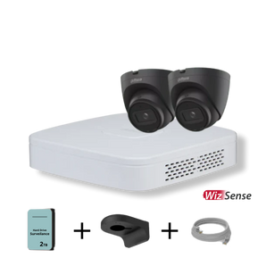 Dahua camera set met 2 zwarte camera's en 2tb hdd