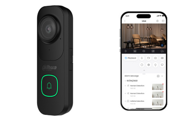 Dahua zwarte slimme WiFi deurbel met app.