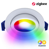 Slimme EcoDim LED RGB inbouwspot wit.