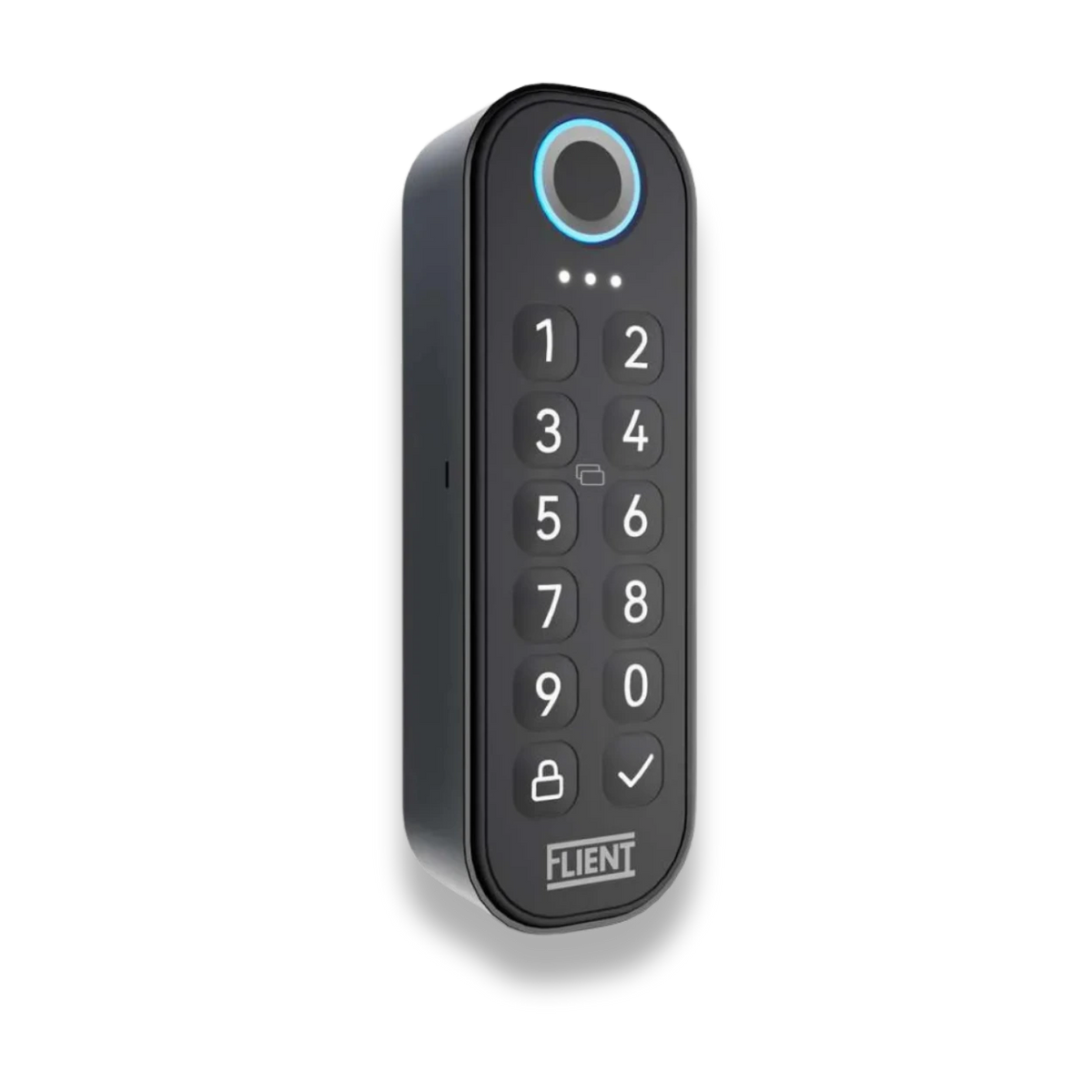 Flient Keypad in zwart, draadloos codepaneel met vingerafdruk
