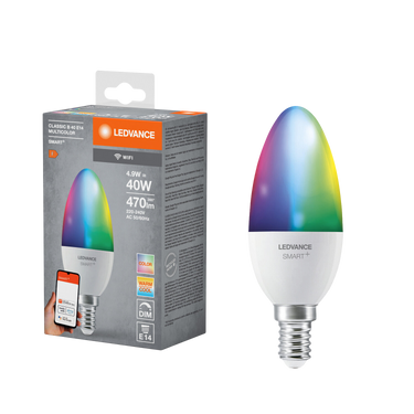 edvance Smart+ WiFi Multicolor LED Candle E14 met RGBW verlichting