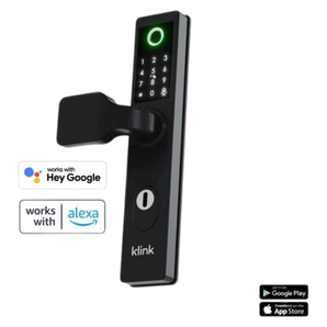 Klink Smart One zwart slim voordeurslot met vingerafdrukscanner