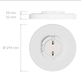Eenvoudige installatie van de Plejd CCL-01 lamp. Afmetingen.
