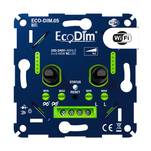 ECO-DIM.05 WiFi LED Dimmer Duo – Slimme LED-dimmer voor 2 lichtgroepen