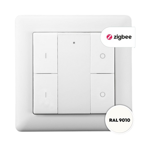 Witte Draadloze Zigbee wandschakelaar 2 groepen.